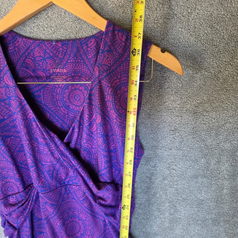 Prana Quinn Dress Purple Magenta Mandala Paisley Print Shelf Bra Size L - Picture 4 of 6